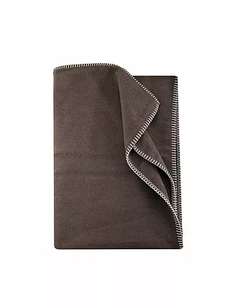 DAVID FUSSENEGGER | Couverture en flanelle avec point décoratif 140x200cm (blanc cassé) | braun